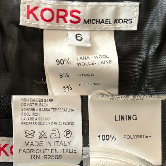 Michael Kors Charcoal Gray Italian Wool Blend Blazer Size 6 - Picture 8 of 8
